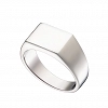 Oxzen ανδρικό δαχτυλίδι από ασήμι επιπλατινωμένο ορθογώνιο λουστρέ
