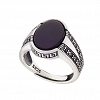 Oxzen ανδρικό δαχτυλίδι ασημένιο με μαύρο αχάτη free size