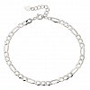 Oxzen ανδρικό βραχιόλι από ασήμι 925, αλυσίδα Figaro 4mm