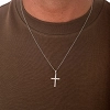 Oxzen ασημένιος ανδρικός σταυρός με αλυσίδα