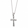 Oxzen ασημένιος ανδρικός σταυρός με αλυσίδα