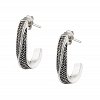 Oxzen σκουλαρίκια κρίκοι ασημένιοι με λευκές πέτρες ζιργκόν