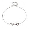 Oxzen βραχιόλι ασημένιο καρδιογράφημα με χρωματιστές πέτρες ζιργκόν