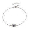Oxzen γυναικείο βραχιόλι ασημένιο ματάκι με πέτρες ζιργκόν