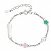 Oxzen ασημένιο βρεφικό - παιδικό βραχιολάκι με μαργαρίτες