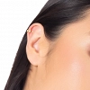 Oxzen ασημένιο σκουλαρίκι Ear Cuff με λευκά ζιργκόν