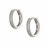 Oxzen ασημένιο σκουλαρίκι κρίκος 14mm με λευκά ζιργκόν