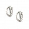 Oxzen ασημένιο σκουλαρίκι κρίκος 12mm με λευκά ζιργκόν
