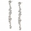 Oxzen ασημένιο σκουλαρίκι μακρύ με λευκά ζιργκόν
