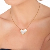 Oxzen γυναικείο κολιέ από ανοξείδωτο ατσάλι καρδιά με φίλντισι