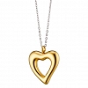 Oxzen γυναικείο κολιέ από ανοξείδωτο ατσάλι ασημόχρυση μεγάλη καρδιά