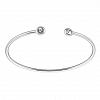 Oxzen ατσάλινο βραχιόλι εύκαμπτο με δύο λευκά ζιργκόν