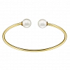 Oxzen ατσάλινο βραχιόλι εύκαμπτο με δύο πέρλες στις άκρες