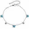 Oxzen γυναικείο βραχιόλι ατσάλινο με κρεμαστές γαλάζιες πεταλούδες