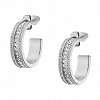 Oxzen σκουλαρίκια κρίκοι ατσάλινοι 20 mm γεμάτοι με λευκά ζιργκόν