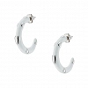 Oxzen σκουλαρίκι ατσάλινο κρίκος με λευκό σμάλτο