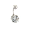 Σκουλαρίκι αφαλού από χειρουργικό ατσάλι με λευκό ζιργκόν