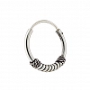 Oxzen sterling silver Bali hoop 14mm