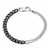 Oxzen ανδρικό βραχιόλι ατσάλινο με διαφορετικές αλυσίδες άσπρη και μαύρη