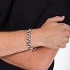Oxzen CUBAN BRACELET SILVER 12mm βραχιόλι με λευκά ζιργκόν