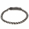 Oxzen ανδρικό βραχιόλι ατσάλινο αλυσίδα στρογγυλή 6 mm γκρι αντικέ