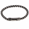Oxzen ανδρικό βραχιόλι ατσάλινο αλυσίδα στρογγυλή 6 mm γκρι αντικέ