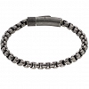 Oxzen ανδρικό βραχιόλι ατσάλινο αλυσίδα στρογγυλή 6 mm γκρι αντικέ