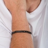 Oxzen ανδρικό βραχιόλι ατσάλινο, ταυτότητα 6mm με ένα λευκό ζιργκόν