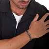 Oxzen ανδρικό βραχιόλι ατσάλινο, διπλής όψης