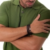 Oxzen ανδρικό βραχιόλι ατσάλινο με δέρμα, τέσσερις σειρές