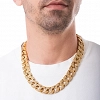 Oxzen Cuban Link Iced-Out αλυσίδα λαιμού unisex ατσάλινη με πλάτος 1,6cm γεμάτη ζιργκόν