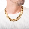 Oxzen Cuban Link Iced-Out αλυσίδα unisex ατσάλινη με πλάτος 2cm γεμάτη ζιργκόν