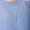 Oxzen ανδρικός σταυρός με αλυσίδα από ανοξείδωτο ατσάλι μικρός