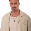 Oxzen ανδρικός σταυρός με αλυσίδα από ανοξείδωτο ατσάλι