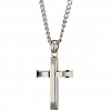 Κολιέ σταυρός ατσάλι σε ασημί