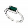 Δαχτυλίδι από ανοξείδωτο ατσάλι με πράσινο ζιργκόν free size