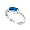 Δαχτυλίδι από ανοξείδωτο ατσάλι με γαλάζιο ζιργκόν free size