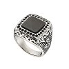 Δαχτυλίδι ανδρικό από ανοξείδωτο ατσάλι με μαύρο αχάτη