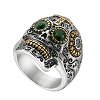 Δαχτυλίδι ανδρικό από ανοξείδωτο ατσάλι νεκροκεφαλή με μαύρα ζιργκόν