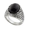 Δαχτυλίδι από ανοξείδωτο ατσάλι, ανδρικό με μαύρη πέτρα όνυχα