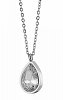 Κολιέ από ανοξείδωτο ατσάλι δάκρυ με λευκό ζιργκόν