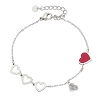 Βραχιόλι γυναικείο ατσάλινο με κόκκινη καρδιά
