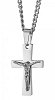 Κολιέ σταυρός με αλυσίδα ατσάλι με τον εσταυρωμένο