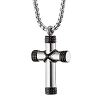Σταυρός με αλυσίδα από ανοξείδωτο ατσάλι κυλινδρικός