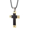 Σταυρός με αλυσίδα από ανοξείδωτο ατσάλι επιχρυσωμένος με ανθρακόνημα