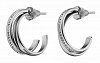 Σκουλαρίκια κρίκοι ατσάλινοι διπλοί με κρύσταλλα CZ