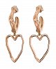 Σκουλαρίκια κρίκοι ατσάλινοι κρεμαστοί με καρδιά