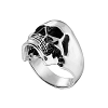 Δαχτυλίδι ανδρικό από ανοξείδωτο ατσάλι νεκροκεφαλή ασημί