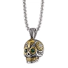 Κολιέ από ανοξείδωτο ατσάλι Unisex ασημόχρυση νεκροκεφαλή