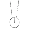 Κολιέ από ανοξείδωτο ατσάλι στρογγυλό με ένα μικρό λευκό ζιργκόν